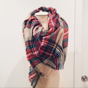 ZARA Plaid Square Scarf